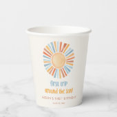 最初の旅のまわりに太陽の最初の誕生日パーティー 紙コップ (裏面)