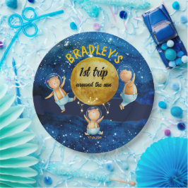 最初の旅のまわりに太陽の誕生日パーティープレート ペーパープレート