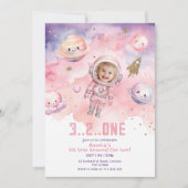 最初の旅のまわりに太陽宇宙の女の子の写真 招待状 (正面)