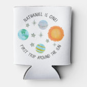 最初の旅のまわりに太陽誕生日青い惑星 缶クーラー (正面)