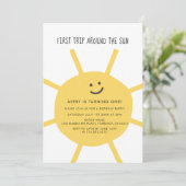 最初の旅のまわりに日の最初の誕生日パーティー招待 招待状 (スタンド正面)