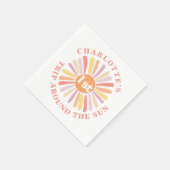 最初の旅のまわりに日の最初の誕生日パーティー紙 スタンダードカクテルナプキン (角)