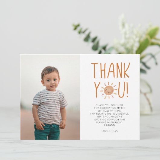 最初の旅のまわりに日の最初の誕生日パーティー サンキューカード (スタンド正面)