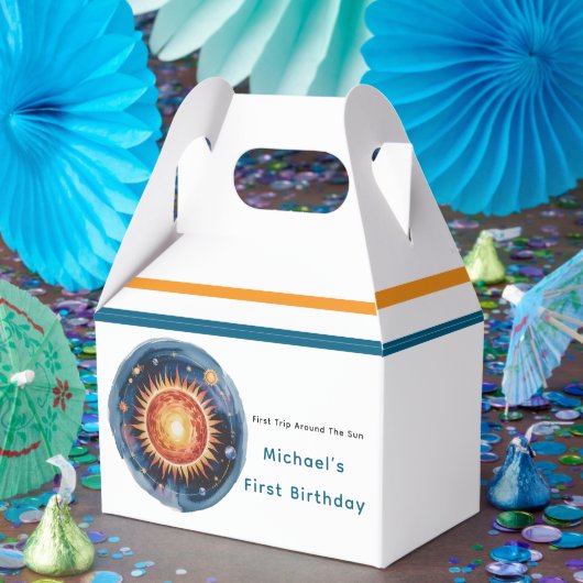 最初の旅のまわりに日の最初の誕生日パーティー フェイバーボックス (パーティー)