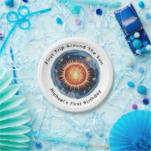 最初の旅のまわりに日の最初の誕生日パーティー ペーパープレート (パーティー)