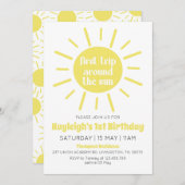 最初の旅のまわりに日の最初の誕生日パーティー 招待状 (正面/裏面)