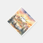 最初の旅のまわりに日の最初の誕生日ボホ自然 スタンダードカクテルナプキン (角)