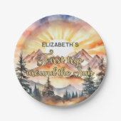 最初の旅のまわりに日の最初の誕生日ボホ自然 ペーパープレート (正面)