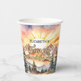 最初の旅のまわりに日の最初の誕生日ボホ自然 紙コップ