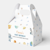 最初の旅のまわりに日の誕生日パーティーの好意ボックス フェイバーボックス (裏面サイド)