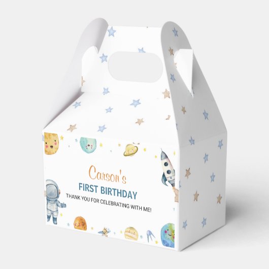 最初の旅のまわりに日の誕生日パーティーの好意ボックス フェイバーボックス (正面サイド)