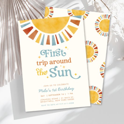 最初の旅のまわりに日ボホレトロ1st誕生日 招待状