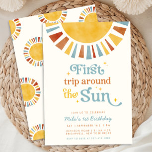 最初の旅のまわりに日ボホレトロ1st誕生日 招待状