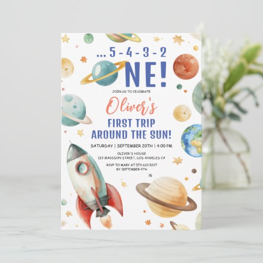 最初の旅のまわりに日宇宙1st誕生日パーティー 招待状 (スタンド正面)