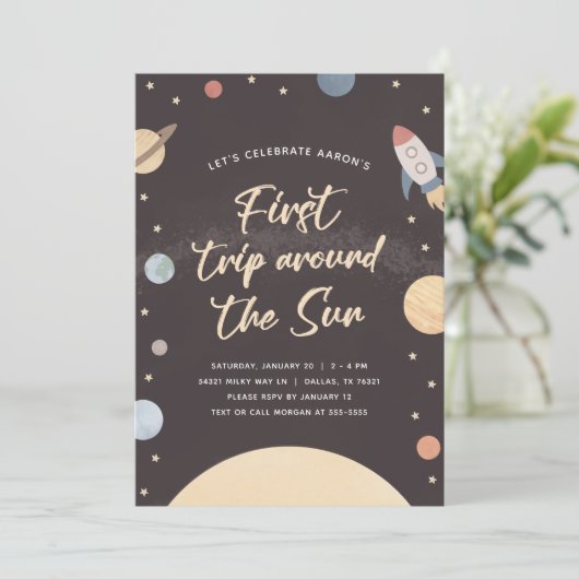 最初の旅のまわりに日宇宙1st誕生日パーティー 招待状 (スタンド正面)
