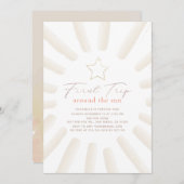 最初の旅のまわりに日房保1歳の誕生日 招待状 (正面/裏面)