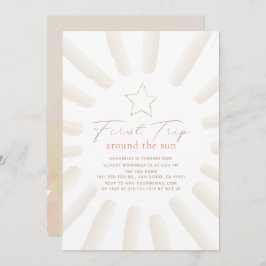 最初の旅のまわりに日房保1歳の誕生日 招待状