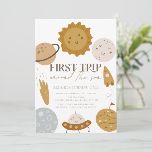 最初の旅のまわりに日房保1歳の誕生日 招待状 (スタンド正面)