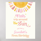 最初の旅のまわりに日誕生日歓迎サイン ポスター (正面)