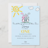 最初の旅のまわりに日1st誕生日パーティーInvite 招待状 (正面)