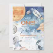 最初の旅のまわりに日、宇宙の最初の誕生日 招待状 (正面)