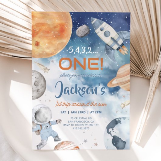最初の旅のまわりに日、宇宙の最初の誕生日 招待状