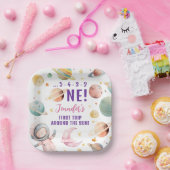 最初の旅のまわりに行ザサンガール宇宙1st誕生日 ペーパープレート (パーティー)