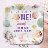 最初の旅のまわりに行ザサンガール宇宙1st誕生日 ペーパープレート