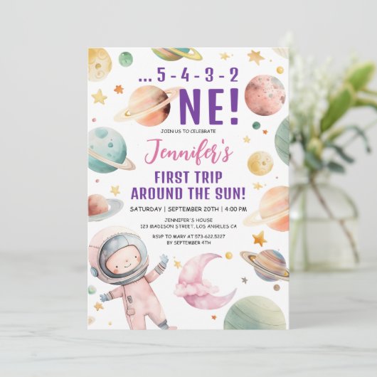 最初の旅のまわりに行ザサンガール宇宙1st誕生日 招待状 (スタンド正面)