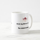 最初の日にこのことを決して言わない私のことを思い出させる コーヒーマグカップ (正面右)