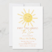 最初の日のまわりにの最初の旅の誕生日 招待状 (正面)