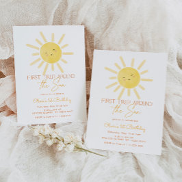 最初の日のまわりにの最初の旅の誕生日 招待状