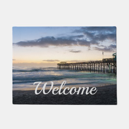 最初の日の出でココアドormat ドアマット (正面)