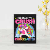 最初の日は幼稚園ユニコーンを潰す準備ができている カード (黄色い花)