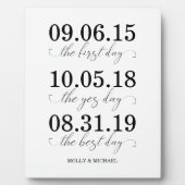 最初の日、Yesの日、最高の日の結婚日 フォトプラーク (正面)