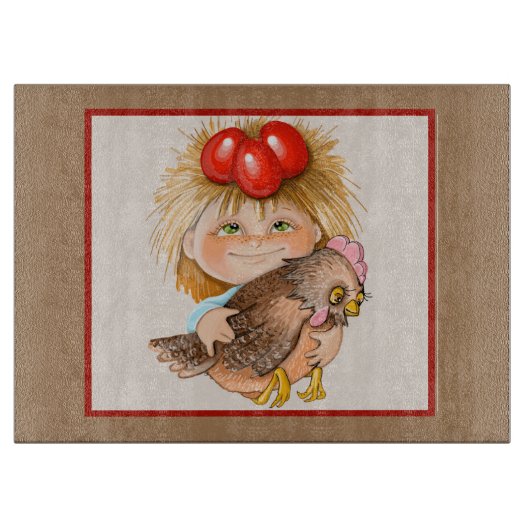 最初の来チキンと卵は？ カッティングボード (正面)