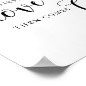 最初の来愛の後にケーキのケーキの結婚サイン ポスター (角)