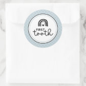 最初の歯の虹と水玉模様マイルストーン ラウンドシール (バッグ)