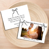 最初の母の日かわいいブラックボウフォト シーズンカード