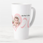 最初の母の日とベビー写真マグカップ カフェラテマグ (右アングル)