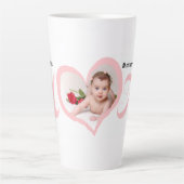 最初の母の日とベビー写真マグカップ カフェラテマグ (正面)