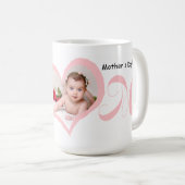 最初の母の日とベビー写真マグカップ コーヒーマグカップ (正面右)