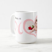 最初の母の日とベビー写真マグカップ コーヒーマグカップ (正面左)