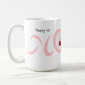 最初の母の日とベビー写真マグカップ コーヒーマグカップ (左)