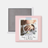 最初の母の日のスナップショットスタイル写真 マグネット (正面/裏面)