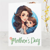 最初の母の日の写真コラージュ　甘い言葉 カード (黄色い花)