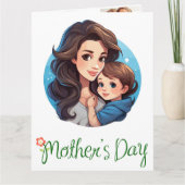 最初の母の日の写真コラージュ　甘い言葉 カード (正面)