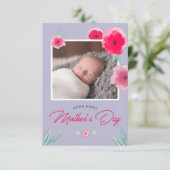 最初の母の日の写真フラットカード (スタンド正面)