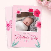 最初の母の日の写真フラットカード