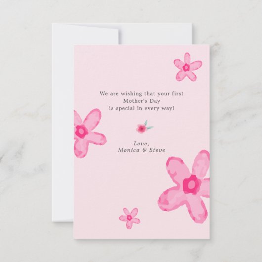 最初の母の日の写真フラットカード (裏面)